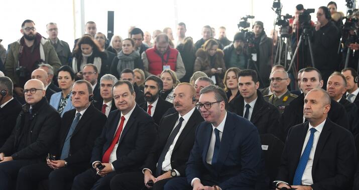 İlham Əliyev Serbiyada açılış mərasimində -