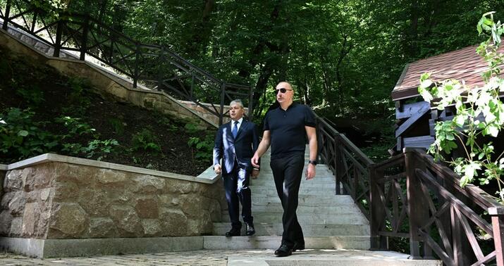 Prezident “İsa bulağı” istirahət kompleksinin açılışında iştirak etdi -