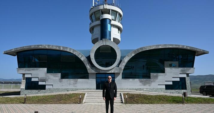 Prezident Xocalı hava limanında oldu -