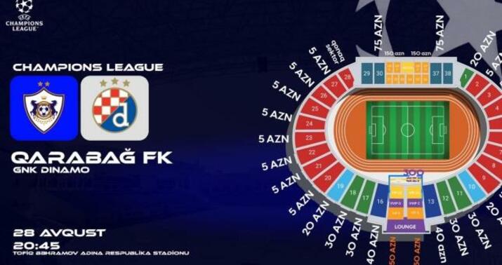"Qarabağ" - "Dinamo" oyununun biletləri sabahdan satışa çıxarılacaq