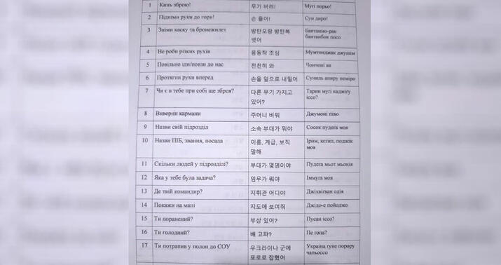 Ukraynalı əsgərlər Koreya dilini öyrənir
