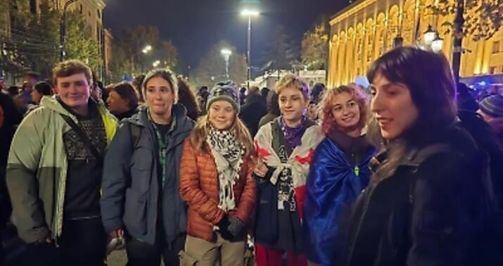 İsveçli aktivist Tbilisidə mitinqdə göründü