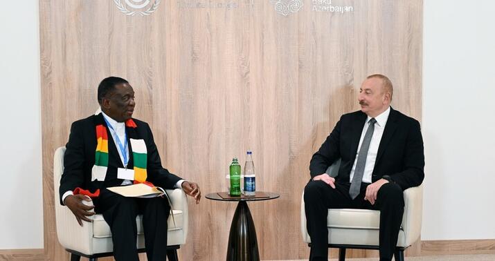 İlham Əliyev Zimbabve prezidenti ilə görüşdü