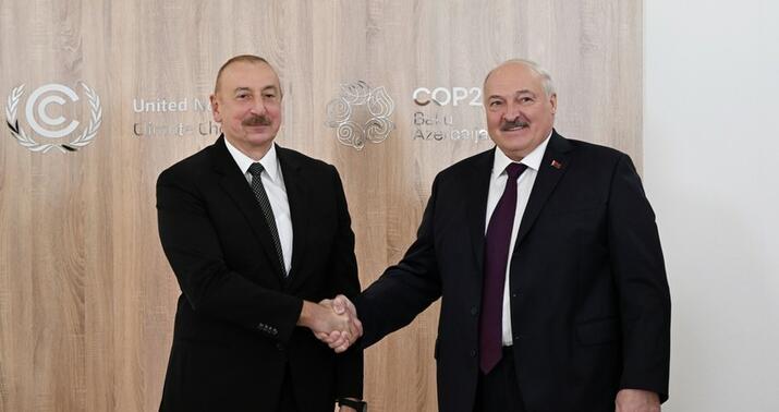 İlham Əliyev Lukaşenko ilə görüşdü -
