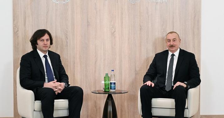 İlham Əliyev Kobaxidze ilə görüşdü -