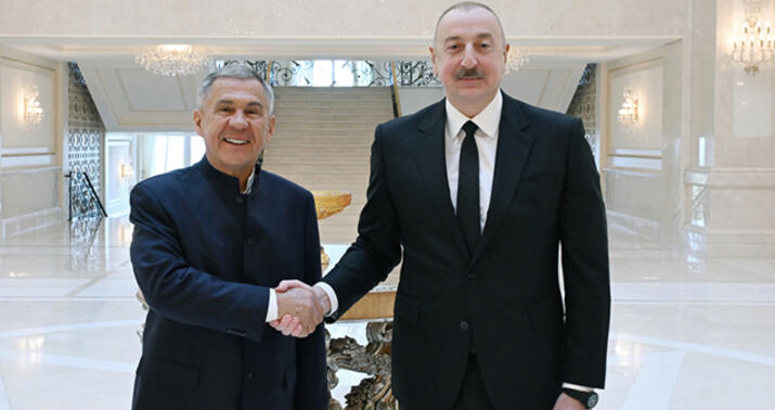 İlham Əliyev və Tatarıstanın Rəisi birgə nahar ediblər