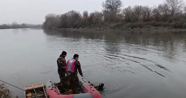 Kürdə batan şəxsin axtarışları davam etdirilir - Video
