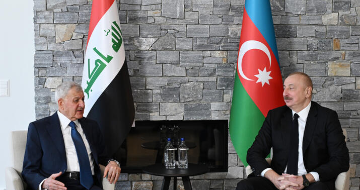 İlham Əliyev Davosda İraq prezidenti ilə görüşdü -