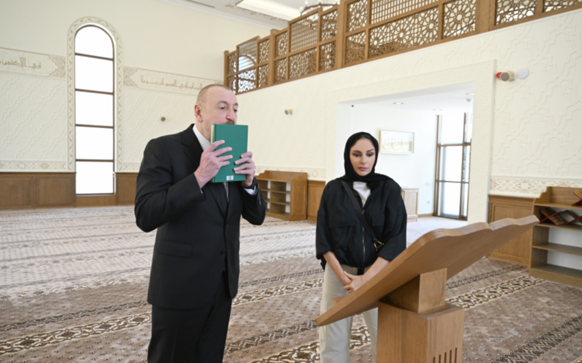 Prezident və xanımı Şuşada Daşaltı kənd məscidinin açılışında iştirak etdilər -