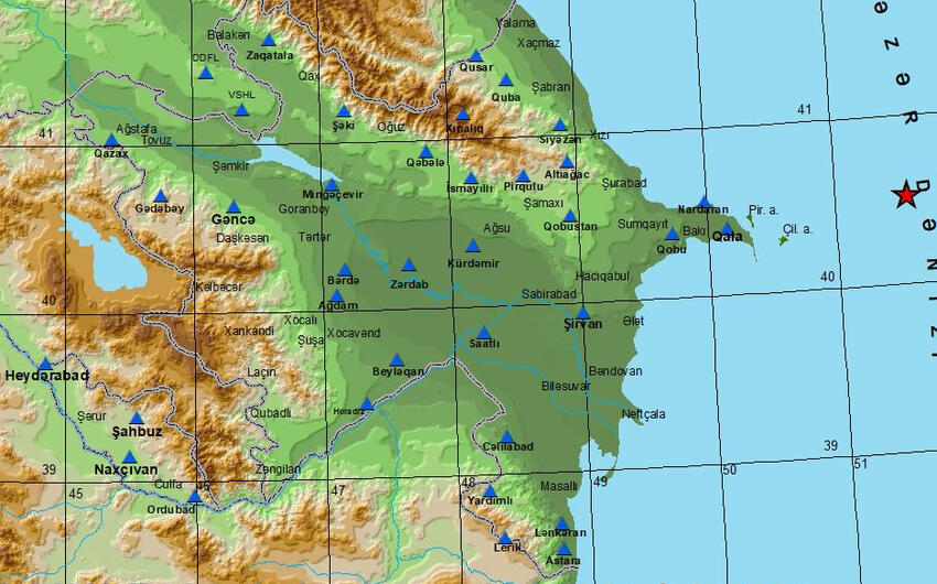 Xəzər dənizində zəlzələ oldu