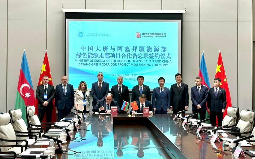 Çin şirkəti ilə yaşıl enerji dəhlizinin inkişafı üzrə əməkdaşlıq memorandumu imzalandı