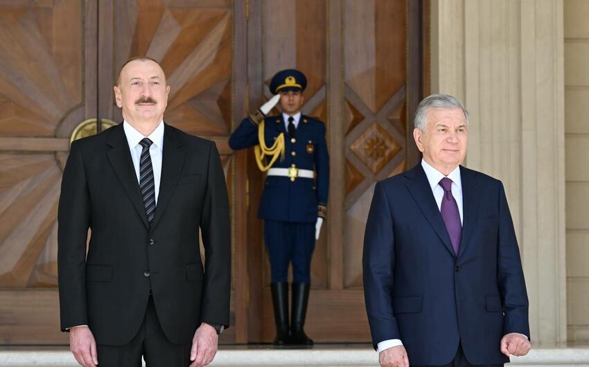 Şavkat Mirziyoyevin rəsmi qarşılanma mərasimi oldu -