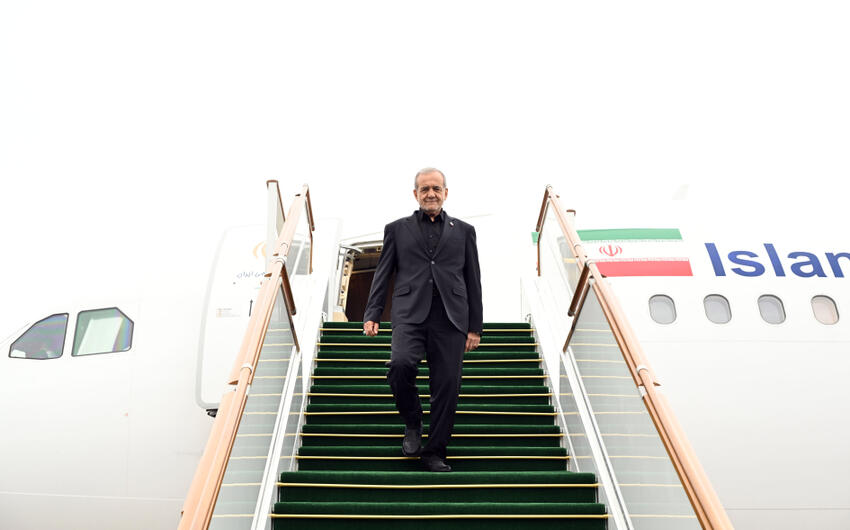 Məsud Pezeşkian Azərbaycana səfərə gəldi -