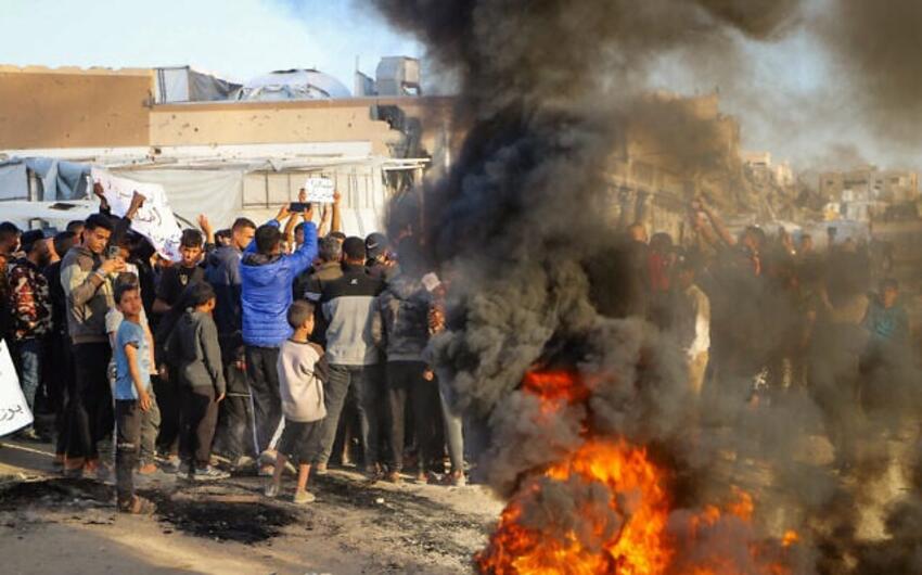 Qəzzada atəşkəsə dəstək aksiyası keçirildi