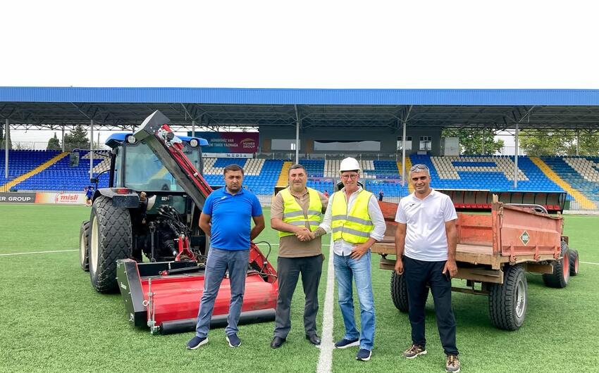 Tovuz şəhər stadionunda təmirə başlanıldı -
