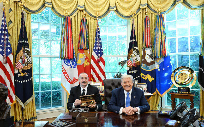 İlham Əliyev Donald Tramp ilə görüşündən paylaşım etdi -
