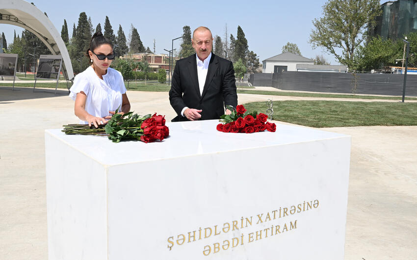 İlham Əliyev və Mehriban Əliyeva Gәncә Memorial Kompleksində görülən işlərlə tanış oldu -