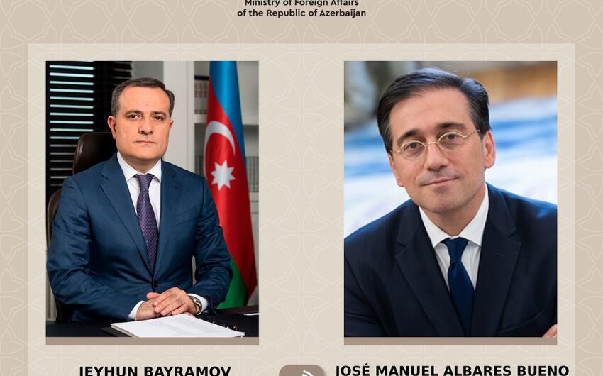 Ceyhun Bayramov ispaniyalı həmkarı ilə telefon danışığı apardı