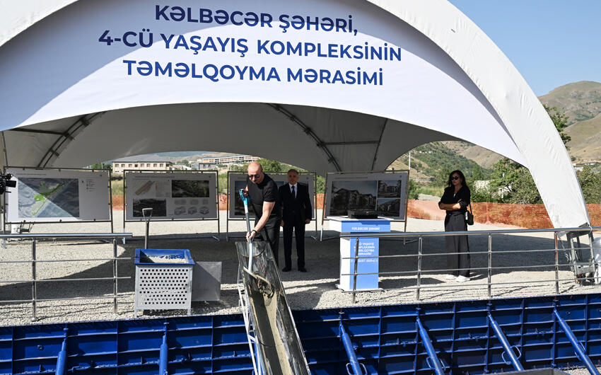 Kəlbəcər şəhərində 4-cü yaşayış kompleksinin təməli qoyuldu -