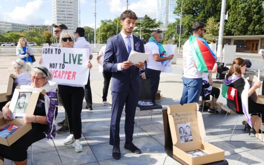 Azərbaycanlı itkinlərin ailə üzvləri ilk dəfə xarici ölkədə aksiya keçirdi