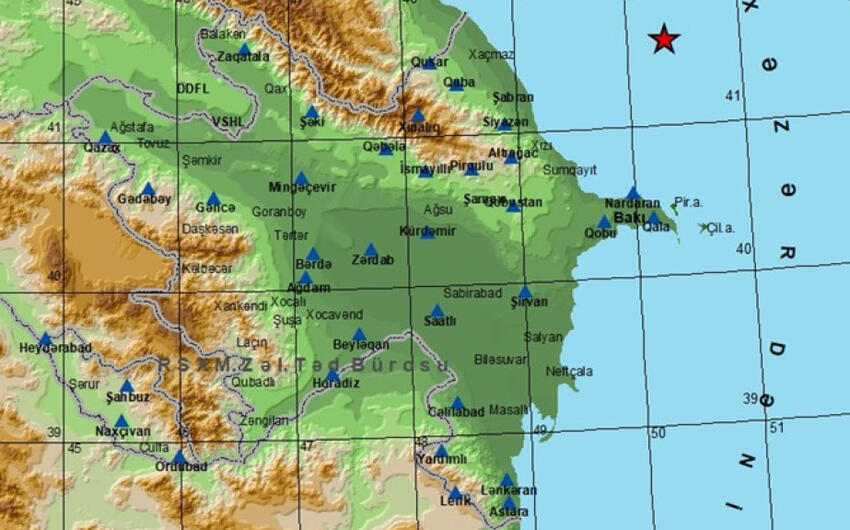 Xəzər dənizində zəlzələ oldu