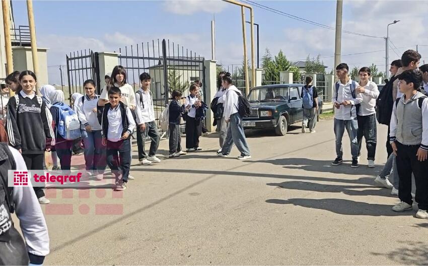 Cəlilabadda məktəblilər qəza təhlükəsi qarşısında -
