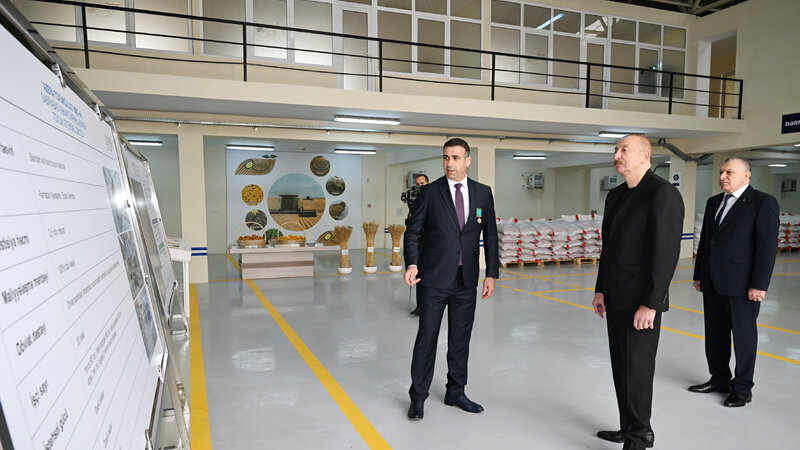 Prezident Sabirabadda toxum istehsalı müəssisəsinin fəaliyyəti ilə tanış oldu