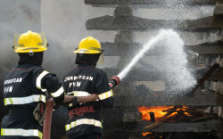 Balakən şəhərində yanğın oldu