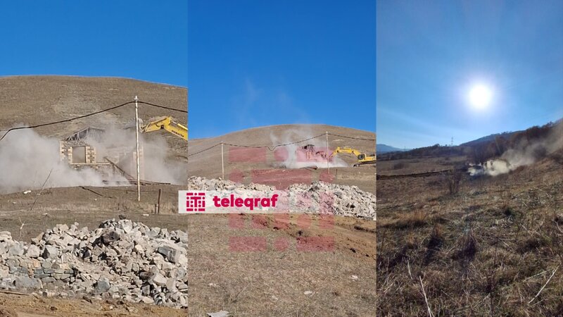 Laçının Qorçu qəsəbəsində söküntü işlərinə başlanılıb