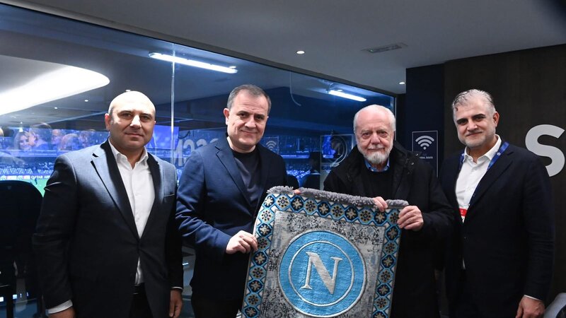 Ceyhun Bayramov "Napoli" - "Qarabağ" oyununu stadiondan izləyib -