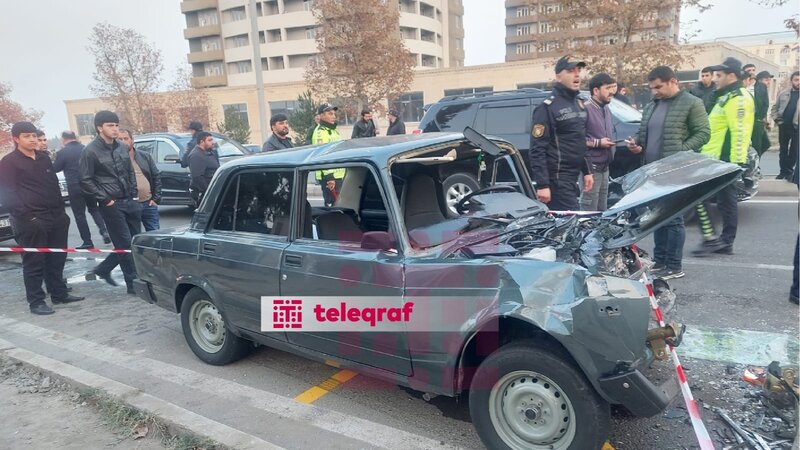 Gəncədə minik maşını sərnişin avtobusu ilə toqquşdu, ölən və xəsarət alanlar var -