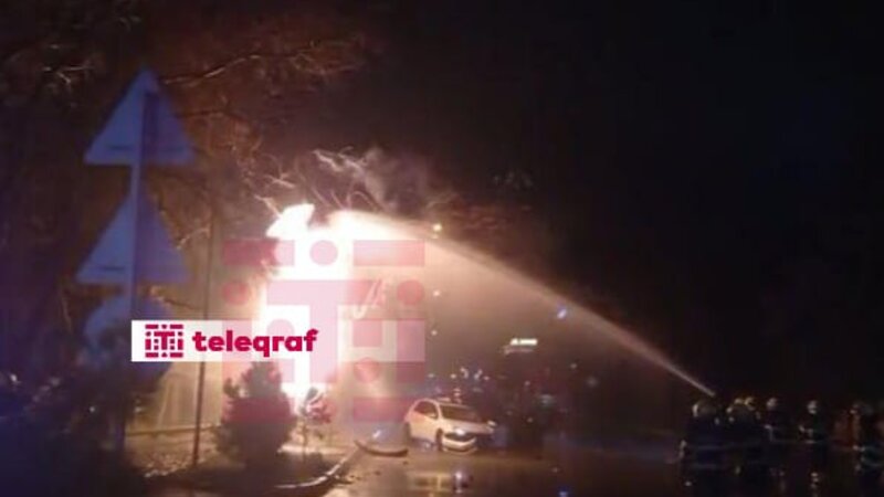 Bakıda ayıq sürücü “Porsche” ilə ağır qəza törətdi, qaz borusu partladı - YENİLƏNDİ -