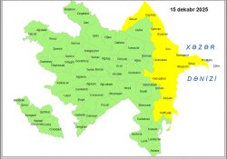 Küləkli hava şəraiti ilə bağlı sarı xəbərdarlıq verildi