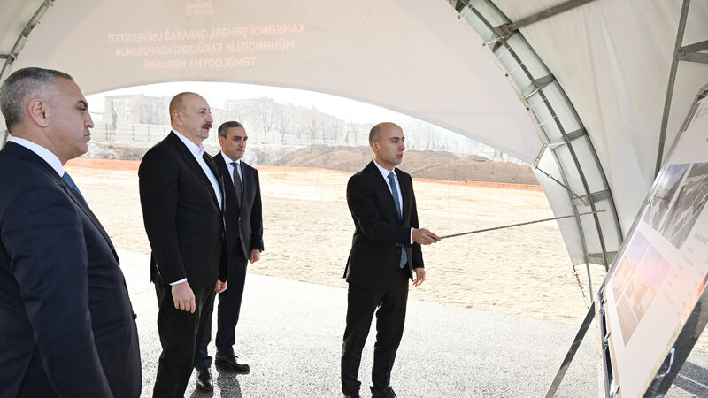 Prezident Xankəndidə Qarabağ Universitetinin Mühəndislik fakültəsinin binasının təməlini qoyub