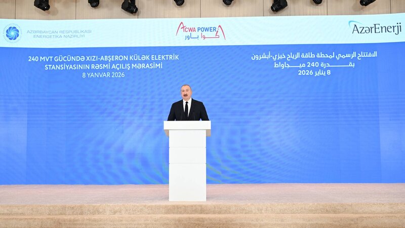 Bakıda “Xızı-Abşeron” Külək Elektrik Stansiyasının rəsmi açılışı keçirilib, Prezident çıxış edib -