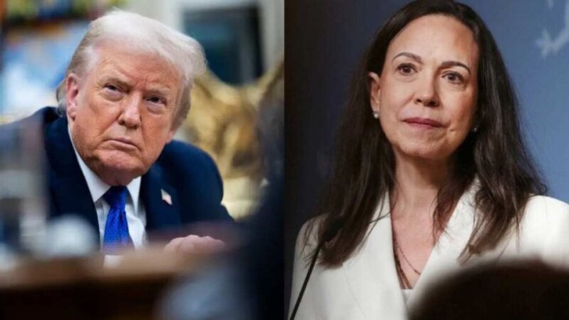 Maçado Nobel Sülh Mükafatı medalını Trampa təqdim edib