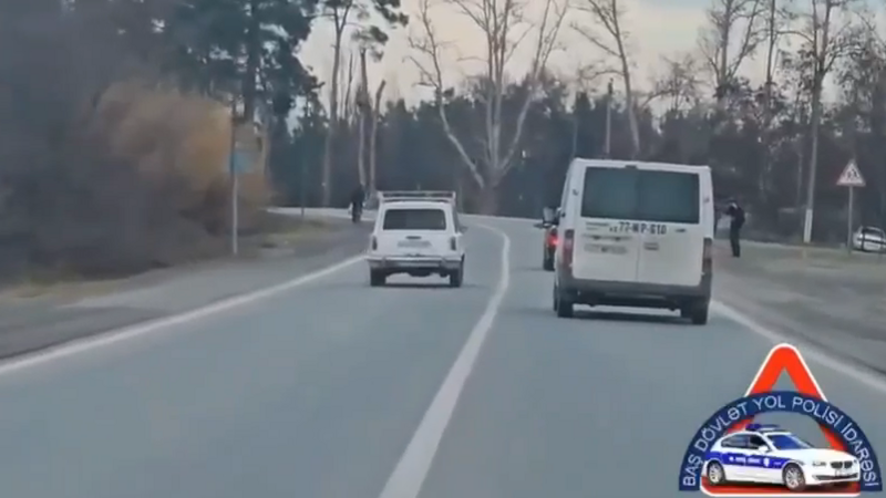 Sərxoş sürücü yolda təhlükə törətdi -