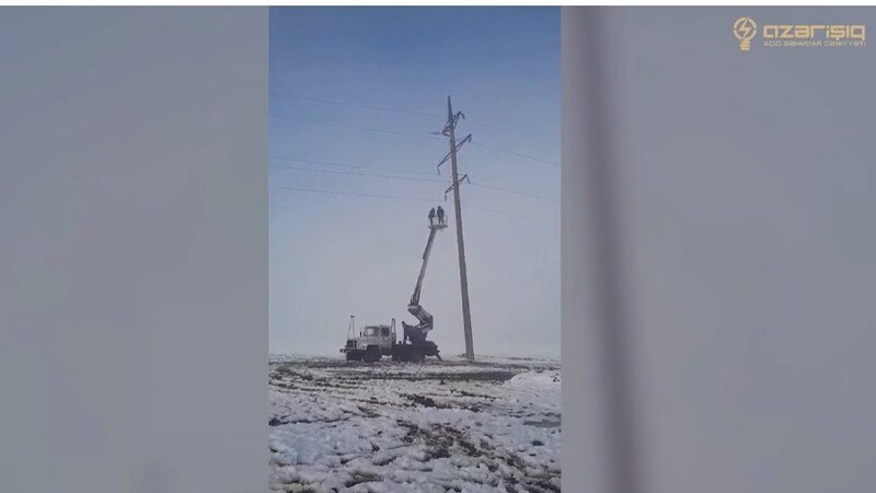 “Azərişıq” ASC cənub rayonlarında elektrik enerjisinin verilişini bərpa etmək üçün fasiləsiz işləyir
