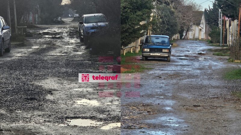 Mərdəkanın bu küçəsi bərbad vəziyyətdədir - Sakinlər etiraz edir -