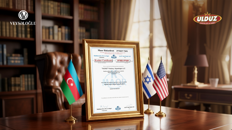 Veysəloğlu Şirkətlər Qrupuna daxil olan "Ulduz" Şokolad Fabriki KOSHER sertifikatı əldə etdi