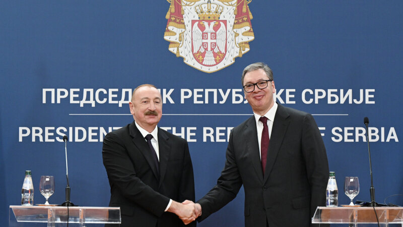 İlham Əliyev və Aleksandar Vuçiç mətbuata bəyanatlarla çıxış ediblər