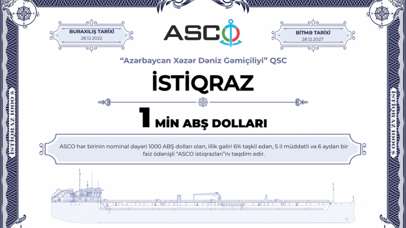 ASCO istiqrazları üzrə 4,5 milyon dollar faiz ödənişi edilib