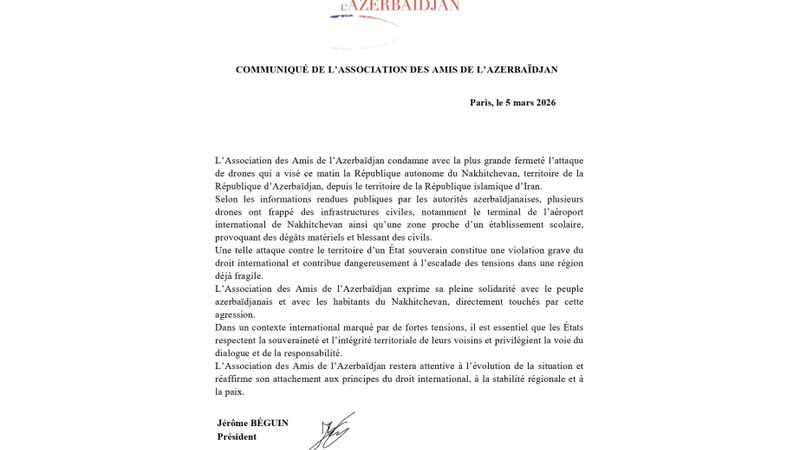 Azərbaycanın Dostları Assosiasiyası: Azərbaycan xalqı ilə tam həmrəyik