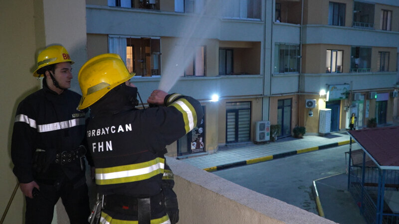 Fövqəladə Hallar Nazirliyi növbəti şərti yanğın təlimi keçirdi -