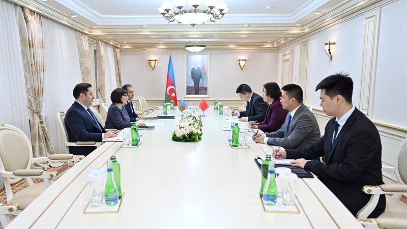 Milli Məclisin sədri Çinin ölkəmizdəki səfiri ilə görüşdü