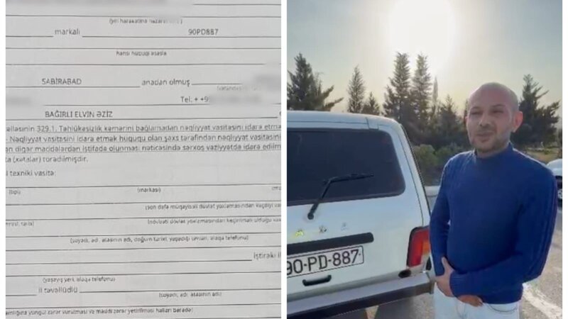 Narkotik vasitənin təsiri altında avtomobil idarə edən şəxs ifşa olundu