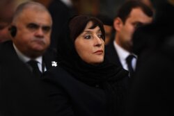 Sahibə Qafarova II İlyanın dəfn mərasimində iştirak edib -