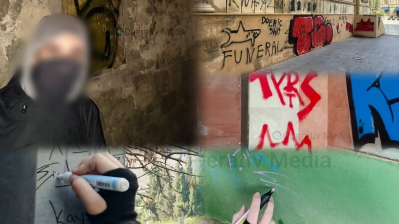 Nizami Kino Mərkəzinin divarlarına qraffiti çəkən şəxslərin kimliyi məlum olub -