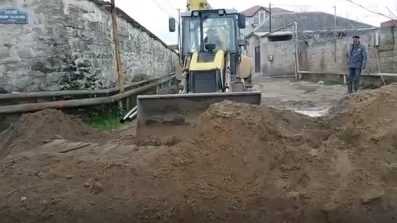 Maştağada yağış sularının kənarlaşdırılması üçün 18 metrlik xətt təmir olundu -
