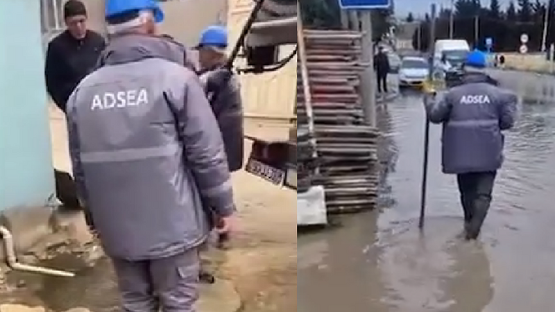 ADSEA-nın tabeli qurumları ərazilərdə yığılan yağış sularını kənarlaşdırır -